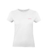 T-shirt -basique- Blanc- Femme - adulte - broderie rose- Mes petits persoo