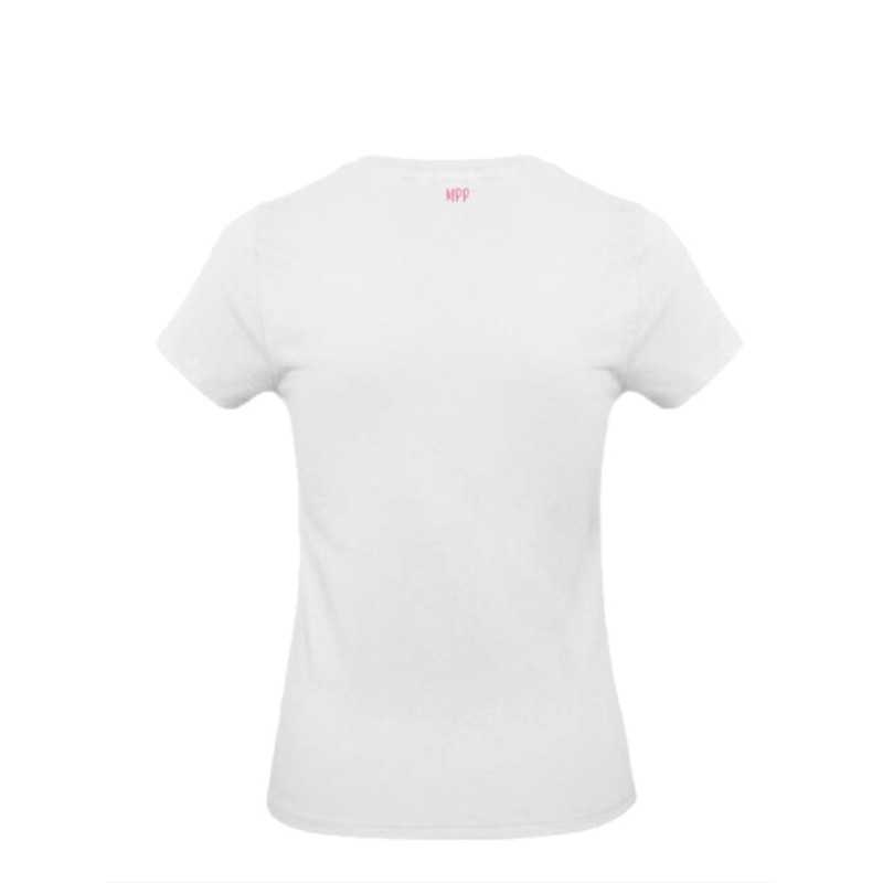 T-shirt -basique- Blanc- Femme - adulte - broderie rose- Mes petits persoo