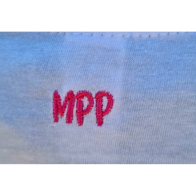 T-shirt -basique- Blanc- Femme - adulte - broderie rose- Mes petits persoo