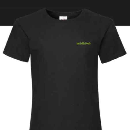 T-shirt -basique- noir- homme - adulte - broderie verte- Mes petits persoo