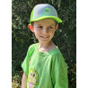 Casquette -blanche - vert fluo- enfant - broderie verte- Mes petits persoo