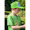 Casquette -blanche - vert fluo- enfant - broderie verte- Mes petits persoo