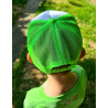 Casquette -blanche - vert fluo- enfant - broderie verte- Mes petits persoo