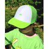 Casquette -blanche - vert fluo- enfant - broderie verte- Mes petits persoo