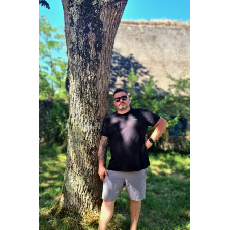 T-shirt -basique- noir- homme - adulte - broderie verte- Mes petits persoo