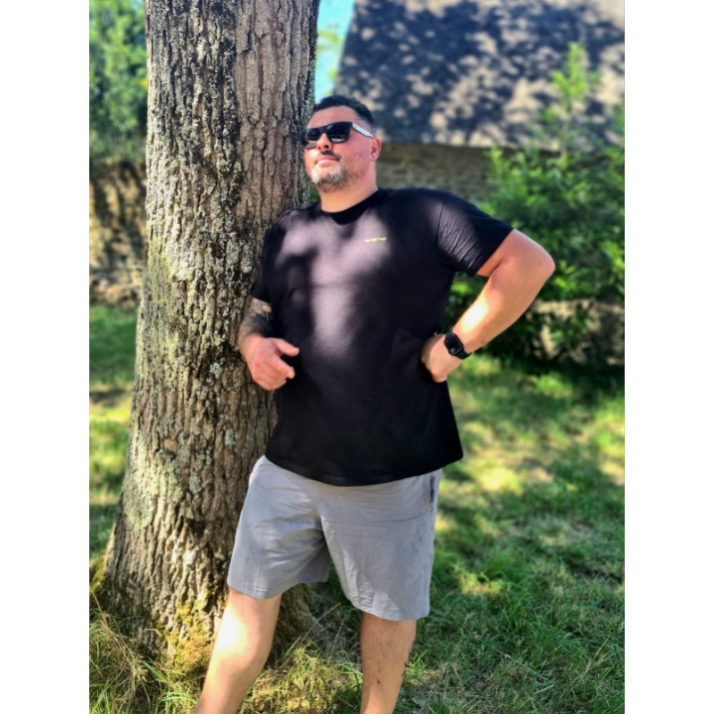 T-shirt -basique- noir- homme - adulte - broderie verte- Mes petits persoo