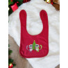 Bavoir - Bavoir Momo et Mimi - Bavoir coton - Mes petits persOo - Noël - Bavoir rouge