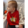 Bavoir - Bavoir Momo et Mimi - Bavoir coton - Mes petits persOo - Noël - Bavoir rouge