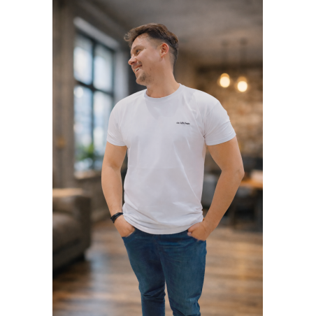 T-shirt -basique- blanc- homme - adulte - broderie  noir - Mes petits persoo