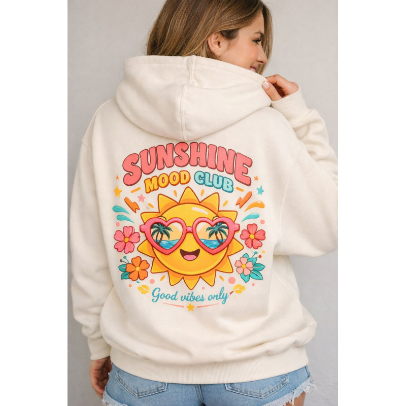 sweat femme à capuche  - beige - femme - adulte - broderie colorée MPP - Mes petits persoo