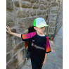 Casquette -blanche - vert fluo- enfant - broderie verte- Mes petits persoo