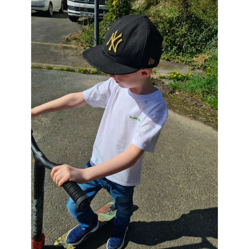 T-shirt basique blanc- enfant - Broderie - Mixte - Mes petits persoo