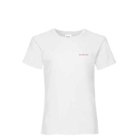 T-shirt basique blanc- enfant - fille - Broderie  - Mes petits persoo