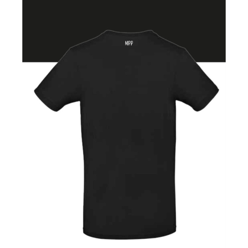 T-shirt -basique- noir- homme - adulte - broderie blanche- Mes petits persoo